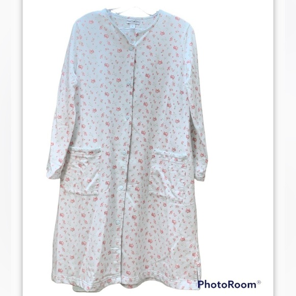 Miss Elaine Interlock knit short robe 3/4 sleeves Size S - Picture 6 of 9